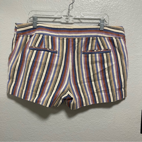 Loft The Riviera Short Linen Cotton Blend Striped in Pastel Size 14 - Picture 5 of 7
